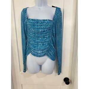 AFRM blue crocodile size large‎ crop top